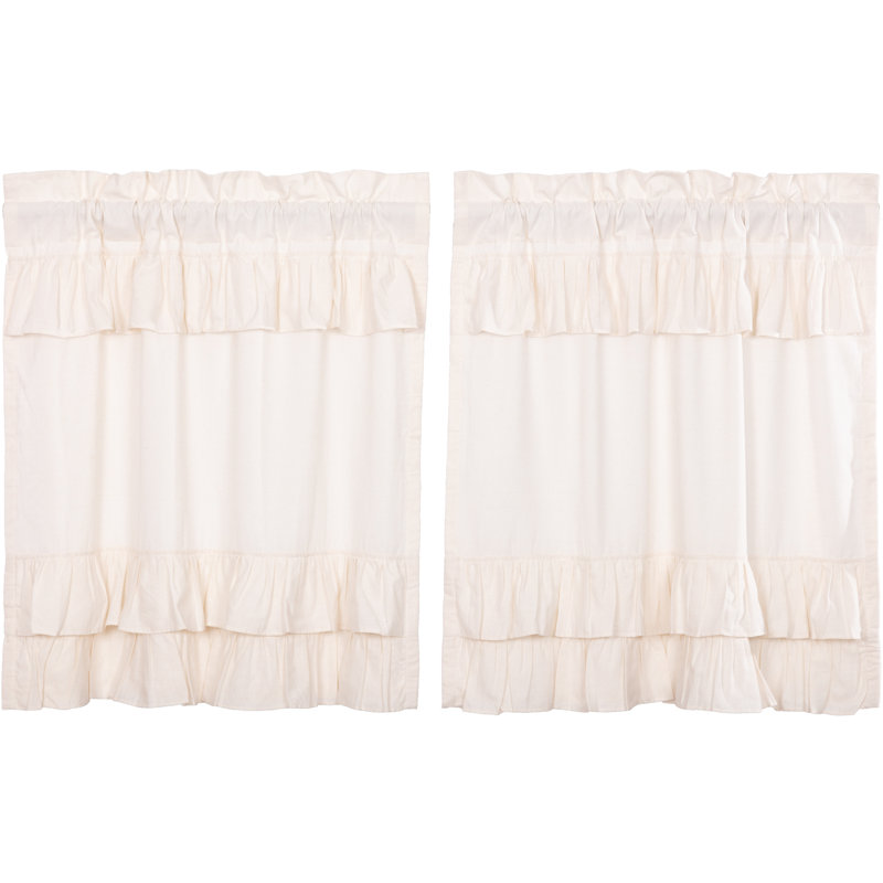 Rideau de café 72 po Sickels, l 36" x L 72", Blanc antique