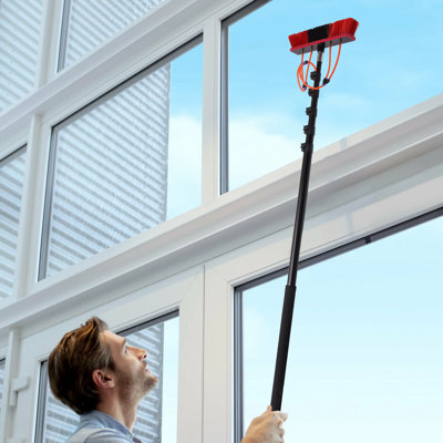 Water Fed Brush Cleaning System Aluminum Alloy Washing Tool for Window Glass and Solar Panel