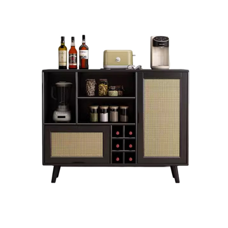 Buffet en bois massif Bowne 47,24 po, Noir