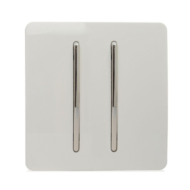Trendi Switch 2 Gang 1 or 2 way Rocker Light Switch, Gloss White