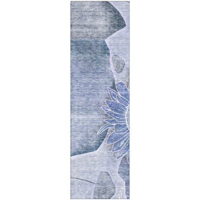 Premium Machine Washable Prisco Blue Rug