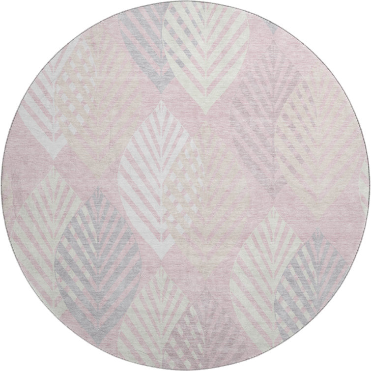 Premium Machine Washable Prisco Pink Rug
