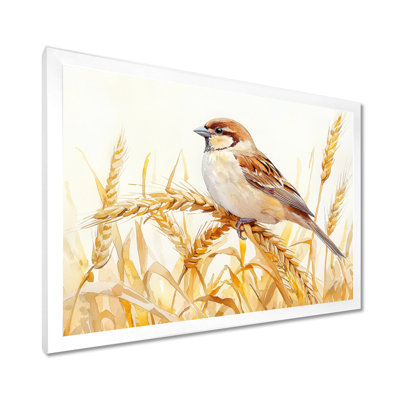 House Sparrow Bird In The Field I - oiseau, art mural sur toile