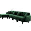 Canapé en tissu à 4 boucles avec un design convertible en forme de L, des pieds cylindriques distinctifs en forme de coquillage, amovibles et enveloppés, idéal pour se détendre dans divers espaces Tissu, 4, canapé, convertible-980643435