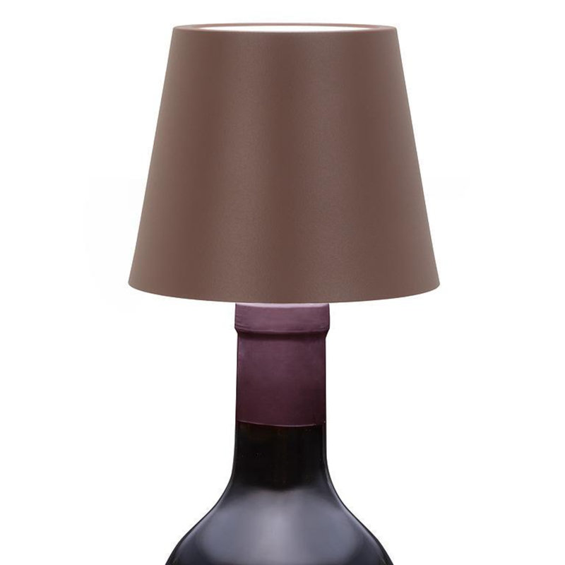 Lampe de table à abat-jour classique Abbott Trilite à DEL, éclairage sans fil rechargeable, éclairage DEL moderne écologique pour bureau ou table de chevet 15 po, brun