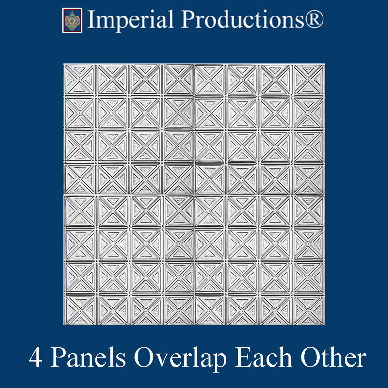 Carreau de plafond en métal argenté 2 pi x 2 pi