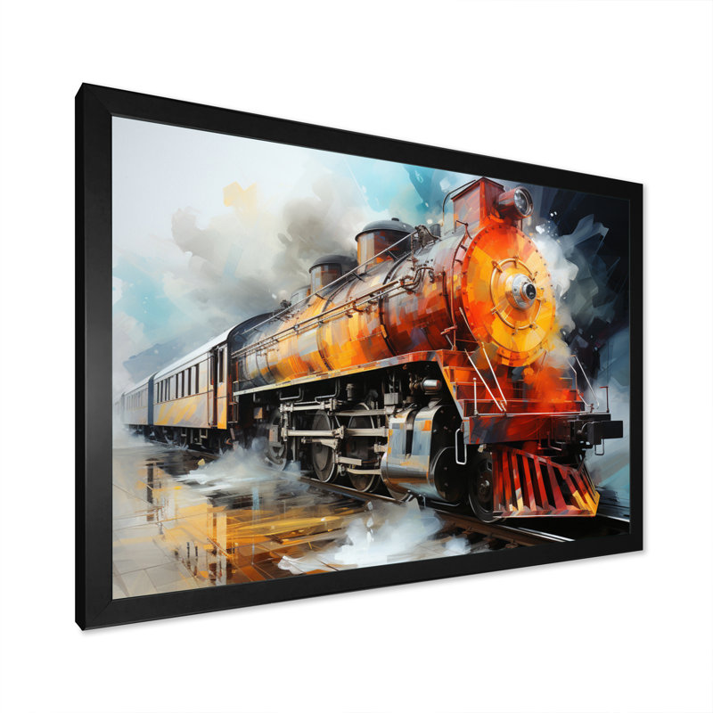 «Abstract Train Translucent Rhythms I», reproduction sur toile, H 24 po x l 32 po x P 1 po, Cadre photo noir