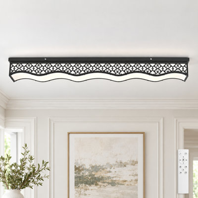 1-Light 45.28" Black LED Dimmable Flush Mount