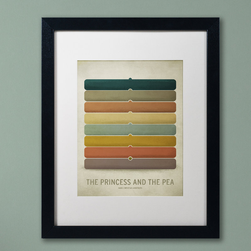 "princess pea" par impression encadrée Christian Jackson, H 14 po x l 11 po x P 0,5 po, Blanc
