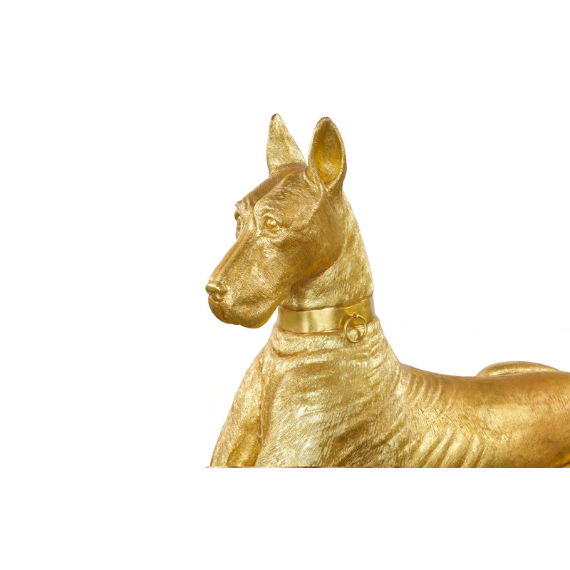 Great Dane Statue, Gold, Right