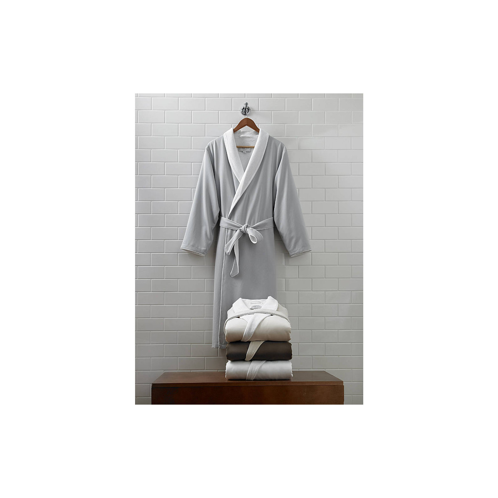 Polyester Bathrobe, Large / Extra Large, Silver Sage