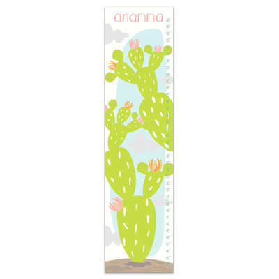 Charte de croissance personnalisable cactus pastel Toth