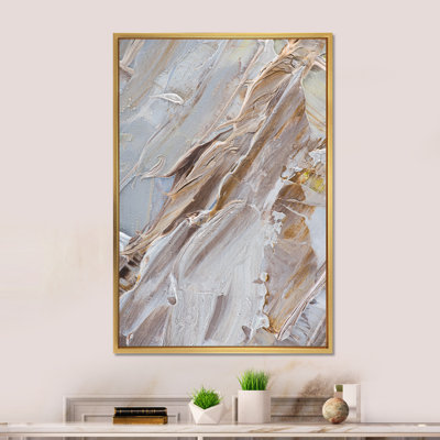 Abstrait beige brossé brun - reproduction de cadre photo sur toile