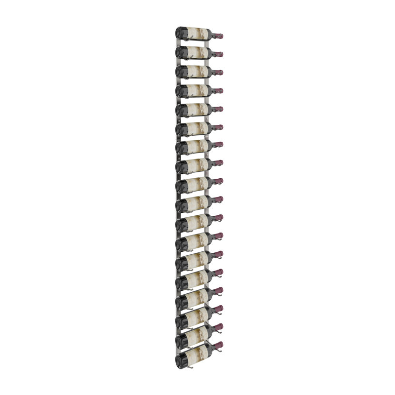 18 Bottle Wall Mounted Wine Bottle Rack, Brushed Nickel