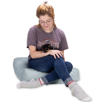 Grand coussin de sol carré en microvelours glacé moelleux, coussin de yoga méditation en mousse à haute densité, siège supplémentaire nettoyable pour les taches dans le salon