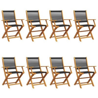 vidaXL Folding Patio Chairs Outdoor Garden Seating Furniture Solid Wood Acacia by VidaXL
