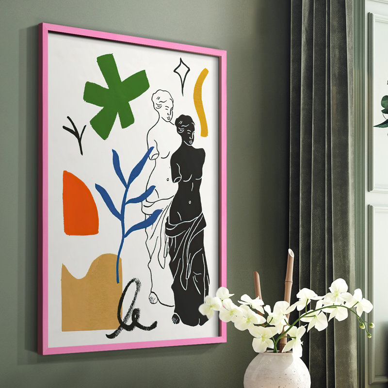 Starry Venus IV, reproduction encadrée - bois massif, Rose, H 10 po x l 8 po