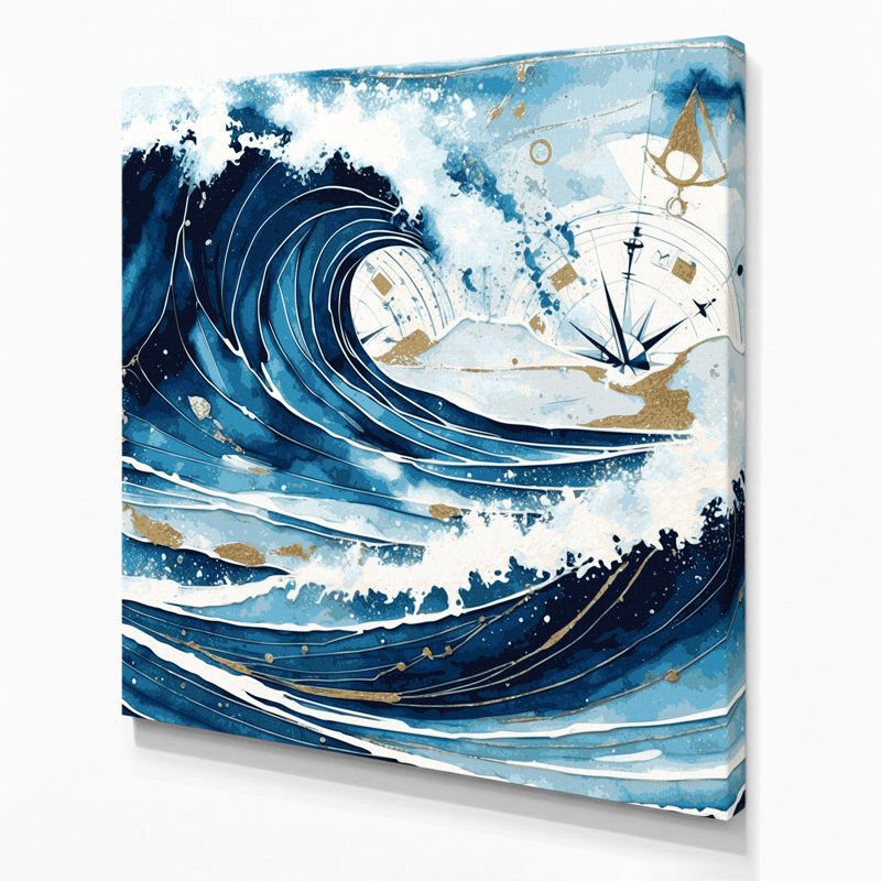 Art mural sur toile gris moderne Coastal, H 12 po x l 12 po