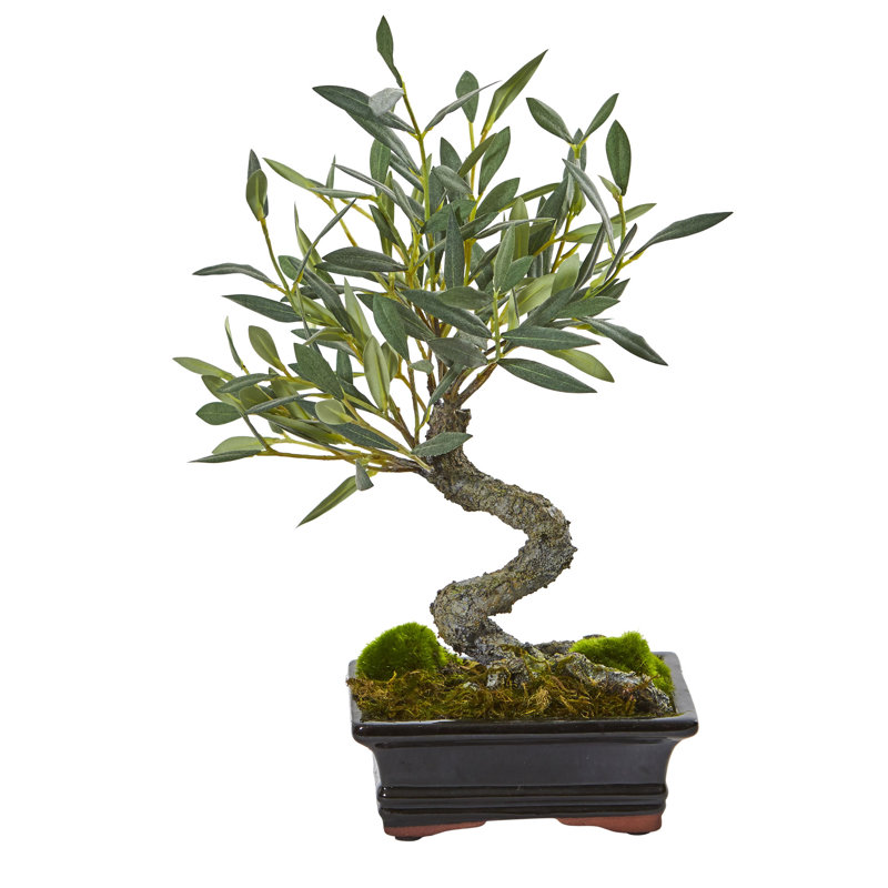 Plante bonsai artificielle 10,5" en pot à fleurs