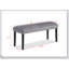 Ensemble de salle à manger 6 pièces contemporain avec table rectangulaire en faux marbre, chaises et banc rembourrés noirs, capitonnage, fabrication en bois massif