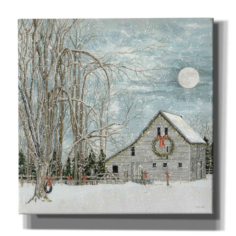 «Christmas Eve Moon» par Cindy Jacobs, art mural sur toile, H 12 po x l 12 po x P 0,75 po
