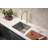 Ruvati Vestia Single Handle Pull Down Kitchen Faucet Knurled Modern Arc with Sprayer in Brushed Gold-114396990