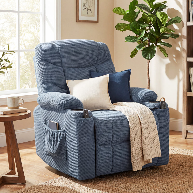 Fauteuil inclinable électrique avec massage Power Lift - bleu, Bleu