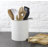 6.2" Beige Embossed Ceramic Kitchen Canister-1112960145