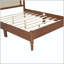 Full Size Wooden Platform Bed with Natural Rattan Headboard and Wooden Slat Support-214291834-214291839