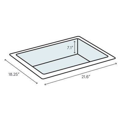 Lavabo de salle de bain rectangulaire encastré en céramique avec trop-plein Vero