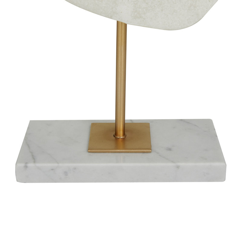 White Abstract Resin Statue with Rubber Stopper Base