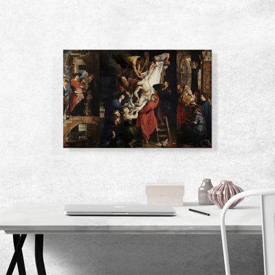 «Descent from the Cross 1614» par Peter Paul Rubens, reproduction d'art sur toile tendue