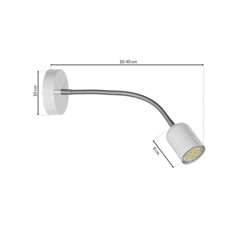 Clarksdale Wall Spotlight, White