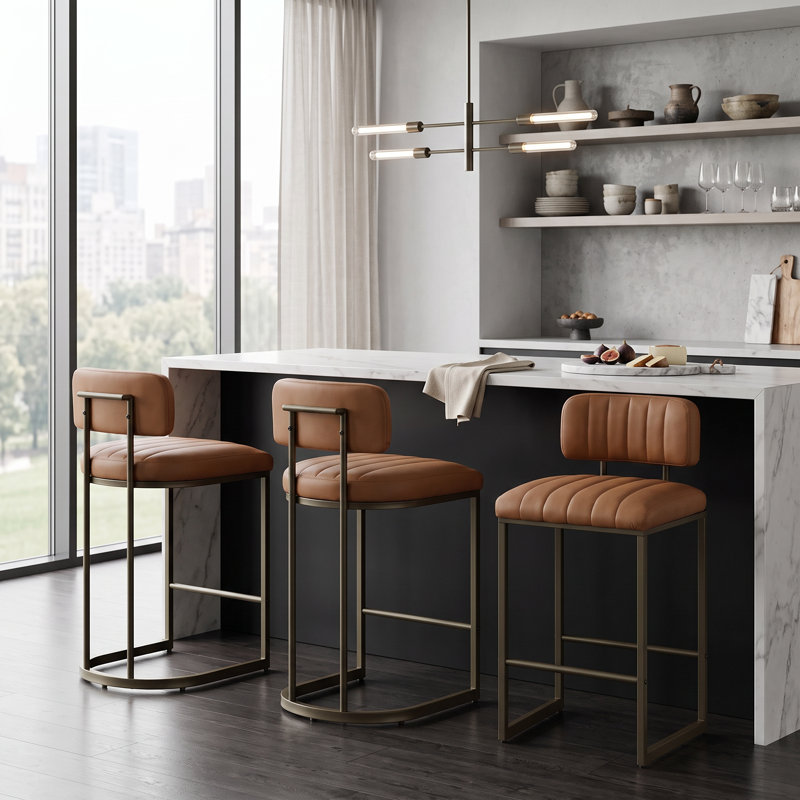 Tabouret de bar moderne 35 po, Brown