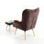 Lula Upholstered Linen With Footstool Wingback Chair