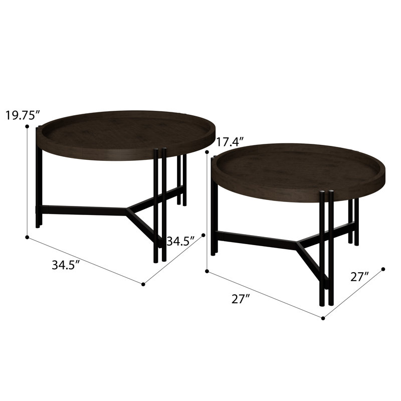 Table basse gigogne foncé
