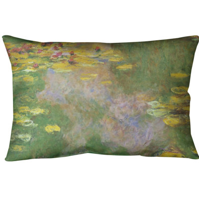 Housse de coussin lombaire en lilies réfléchissant claude monet water