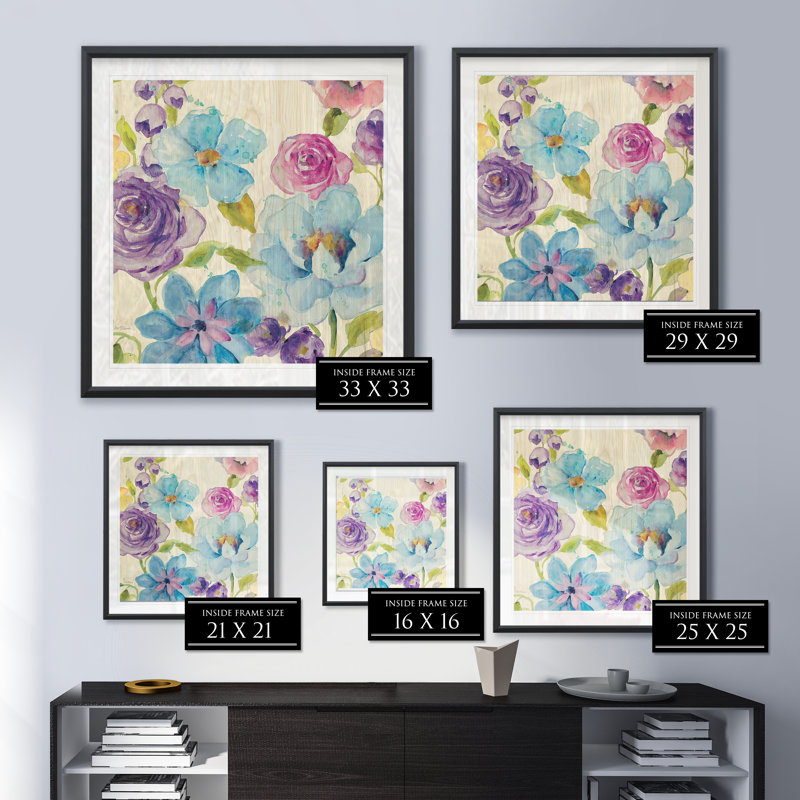 « fleur medley ii », reproduction encadrée, H 22,5 po x l 22,5 po x P 1,5 po