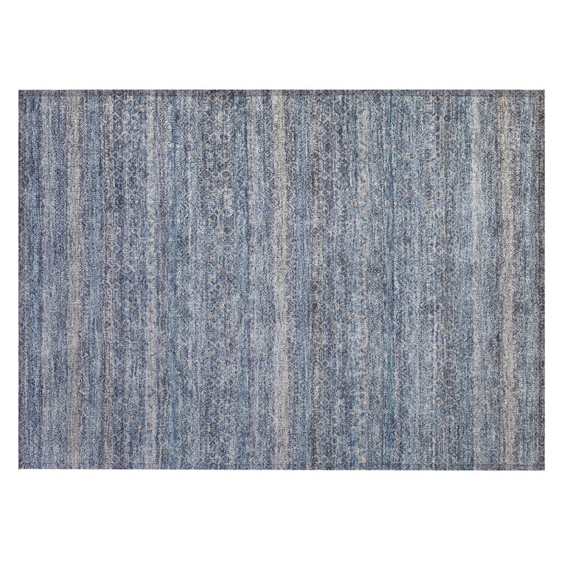Machine Washable Indoor/Outdoor Xhevrie Blue Rug, Rectangle 1'8" x 2'6"