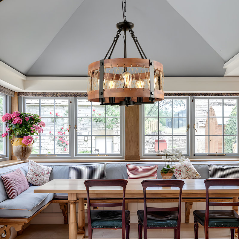 Parksville 5 - Light Dimmable Farmhouse Drum Chandelier