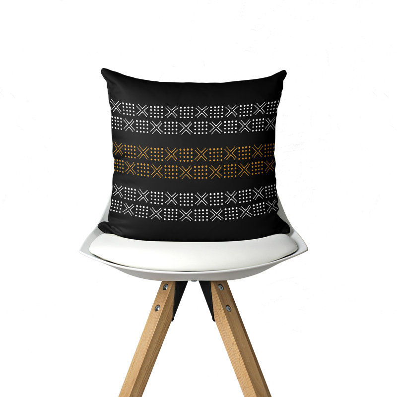 Housse de coussin d'intérieur Fanti Tribal Mudcloth, 18" x 18"