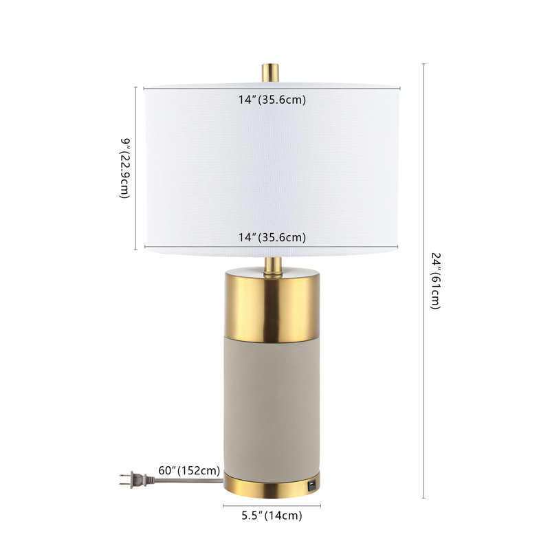 Lampe de table 24 po gris / laiton Belmonte