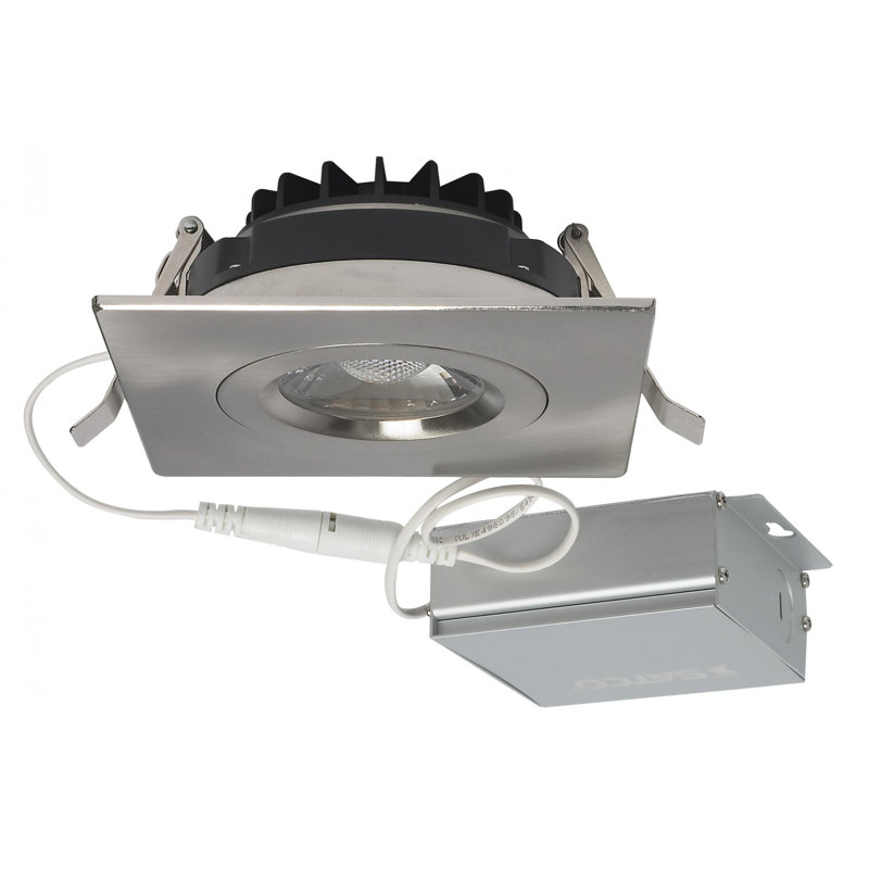 4K 3000K LED Wireless Recessed Lighting Kit, Nickel brossé