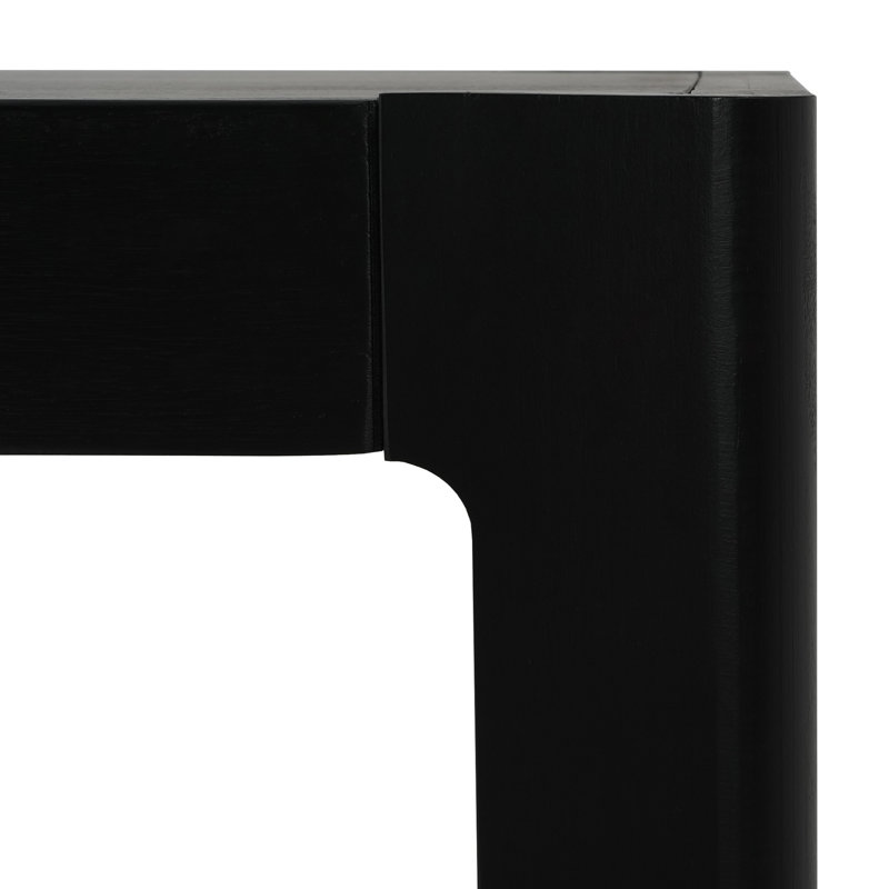 Modern Farmhouse Console Table,Elegant Minimalist Design with Premium Wood Veneer and Rounded Corners, Black