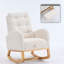 Chaise berçante classique rembourrée avec repose-pieds réglables-1072983782