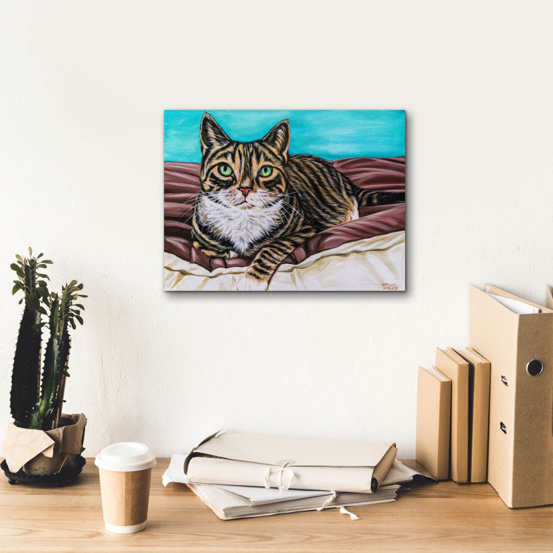 «Kaleidoscope Comfy Cat» par Carolee Vitaletti, art mural sur toile, 54 po x 40 po, H 12 po x l 16 po x P 0,75 po