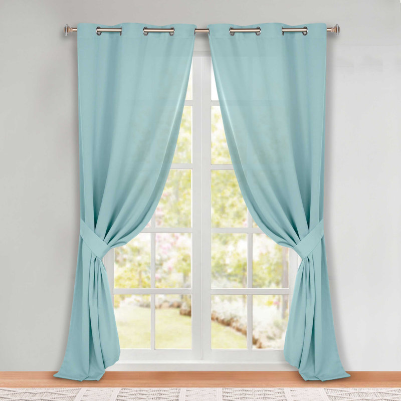 Paire de rideaux obscurcissant avec œillets Millendon, Lys vert, L 42 po x L 108 po