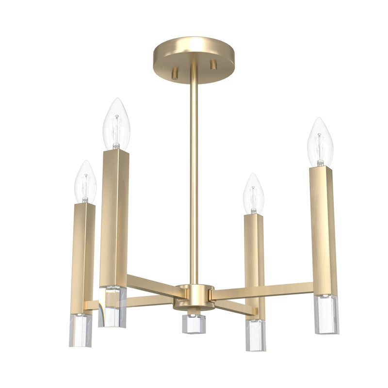 Hunter Sunjai 4 Light Pendant Ceiling Light Fixture, Alturas Gold