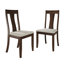 Ensemble de salle à manger 5 pièces avec table ronde noire et chaises à dossier central rembourrées brunes-384402329