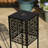 Oversized Black Metal Cutout Pattern Solar Powered Outdoor Floor Lantern